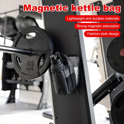 Magnetic Gym Bag Large Capacity Magnetic Carrier Bag with Phone Pocket Portable Gym Water Bottle Pouch Gym Accessories Organizer