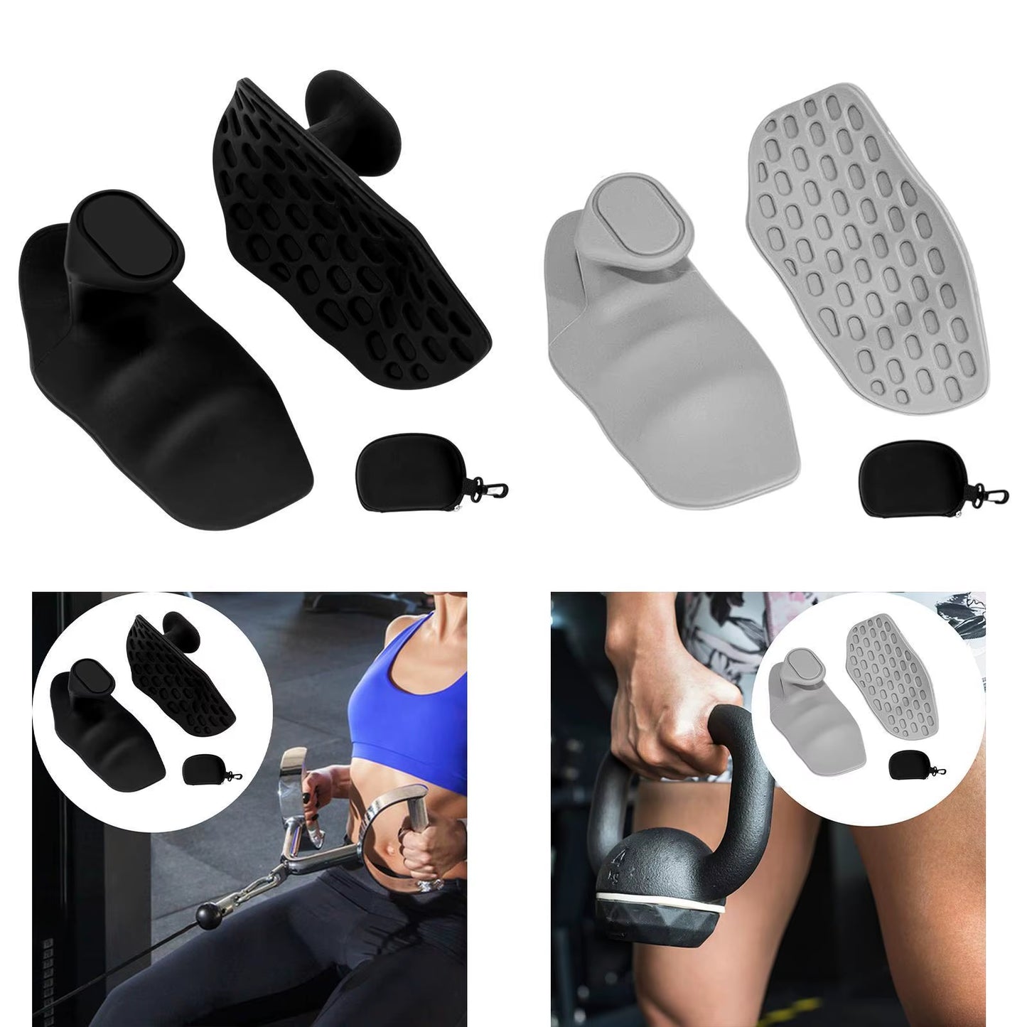 Weight Lifting Grips with Storage Box Silicone Gym Grips Fingerless for Fitness Gymnastics Bodybuilding Exercise Equipment